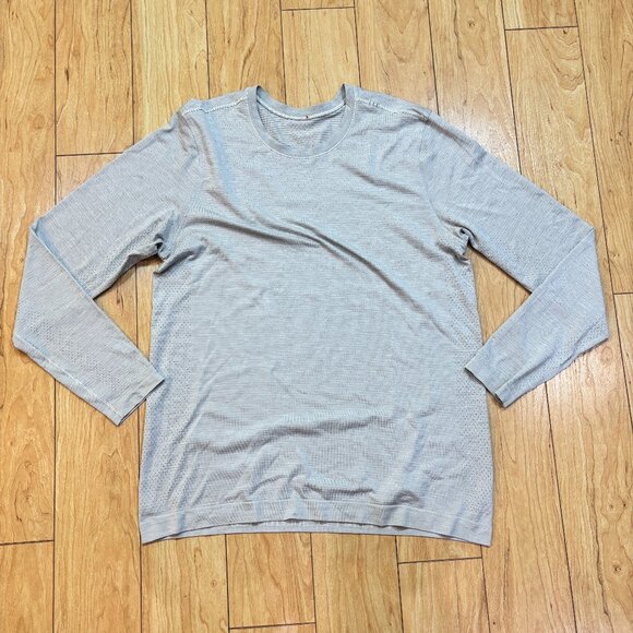 Lululemon Metal Vent Tech Long Sleeve T-Shirt Athletic Light Gray Men’s Size L - Picture 1 of 7